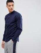 Jack & Jones Premium Linen Mix Half Placket Shirt - Navy
