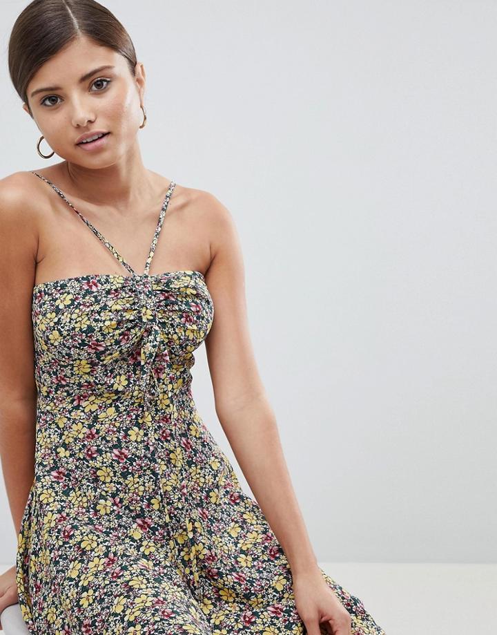 Fashion Union Cami Swing Dress In Vintage Ditsy Floral - Multi