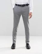 New Look Skinny Fit Smart Pants In Gray - Gray