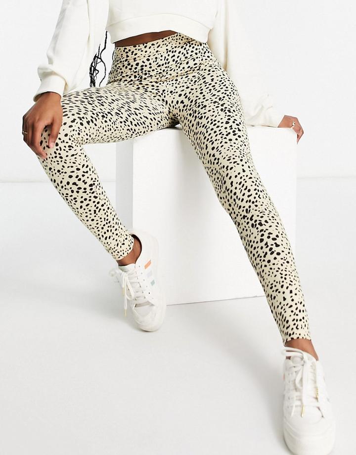 Asos Design Legging In Mini Leopard Print-multi