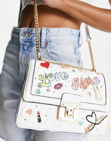 Aldo Funlove Cross Body Bag With 'love More' Slogan-multi