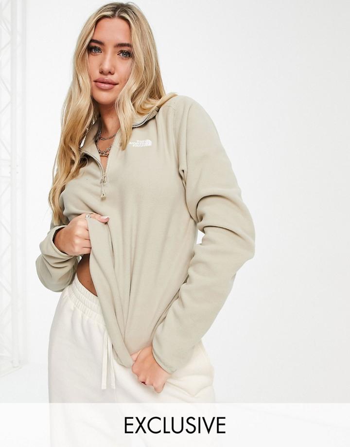 The North Face 100 Glacier 1/4 Zip Fleece In Beige Exclusive At Asos-neutral