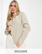 The North Face 100 Glacier 1/4 Zip Fleece In Beige Exclusive At Asos-neutral