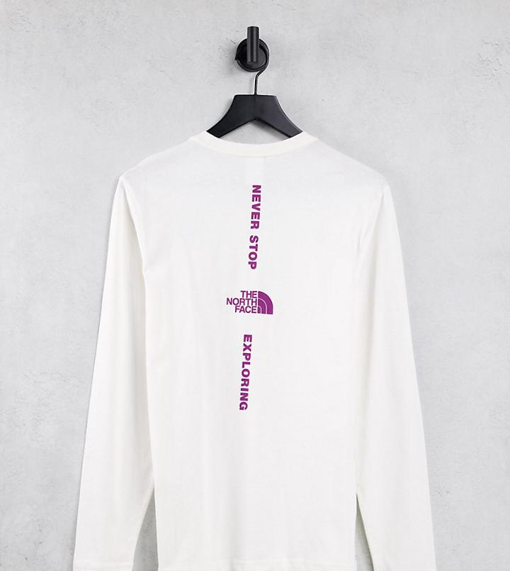 The North Face Vertical Long Sleeve T-shirt In Black Exclusive At Asos-white