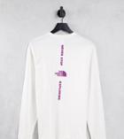 The North Face Vertical Long Sleeve T-shirt In Black Exclusive At Asos-white