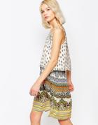 Brave Soul Mixed Print Overlay Sun Dress - Multi
