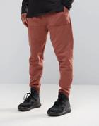 Asos Tapered Joggers With Pocket In Rust - Red