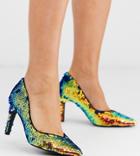 Simply Be Extra Wide Fit Zana Pumps In Multi Sequin