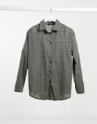 Heartbreak Oversized Checked Shirt In Gray-multi