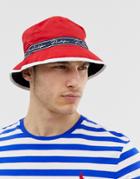 River Island Bucket Hat In Red - Red