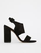 Aldo Leather Block Heel Sandals-black