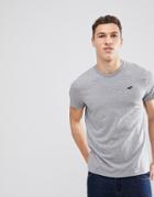 Hollister Crew Neck T-shirt Seagull Logo In Gray Marl - Gray