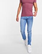 Jack & Jones Intelligence Glenn Slim Tapered Jeans In Light Blue-blues
