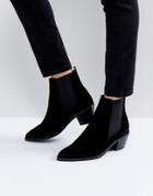 H By Hudson Suede Ankle Boots - Black