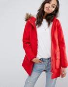 Abercrombie & Fitch Heritage Wool Coat - Red