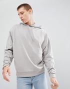 Asos Design Oversized Hoodie In Light Gray - Gray