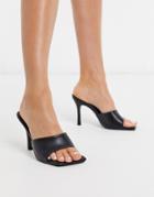 Public Desire Harlow Square Toe Mule Sandal In Black