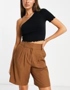 Only Longline City Shorts In Brown