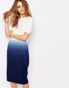 Boss Orange Dip Dye T-shirt Dress - Dark Blue