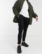 Jack & Jones Intelligence Liam Skinny Cargo Jean In Black