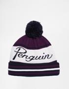 Original Penguin Scprit Bobble Hat - Purple