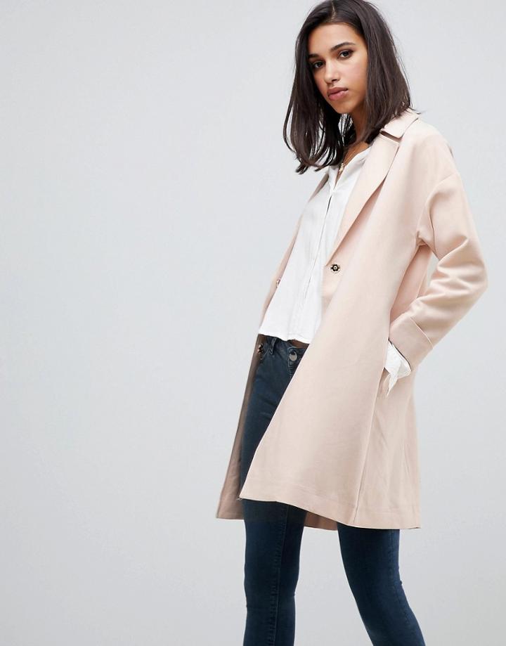 Asos Design Crepe Boyfriend Coat