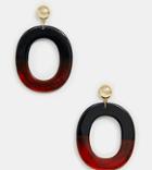 Aldo Loverralle Dipped Resin Hoops In Black And Tortoiseshell - Multi