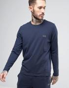 Boss By Hugo Boss Long Sleeve T-shirt In Regular Fit Navy - Navy