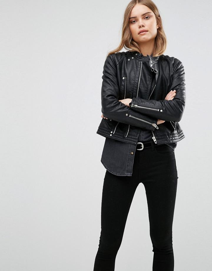 Blank Nyc Biker Leather Look Jacket - Black