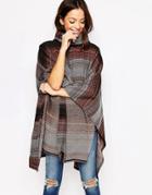 Only High Neck Striped Cape - Multi