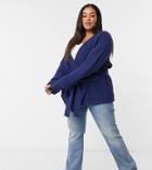 In The Style Plus X Billie Faiers Balloon Sleeve Cardi In Navy