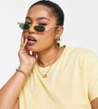 Asos Design Curve Ultimate T-shirt With Crew Neck In Cotton Blend In Lemon - Yellow