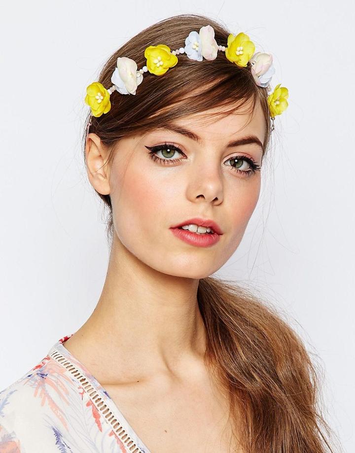 Asos Mini Bead Flower Headband - Multi
