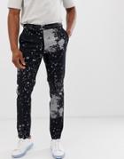 Jack & Jones Premium Slim Pants In Bleach Print - Black