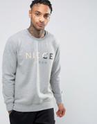 Nicce London Sweatshirt With Tri Color Logo - Gray