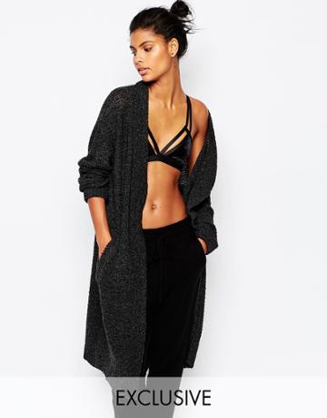 Micha Lounge Longline Cardigan - Charcoal