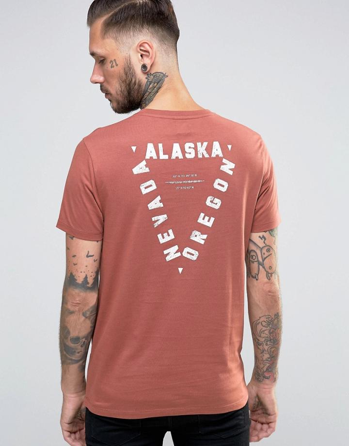 Asos T-shirt With States Back Print - Red