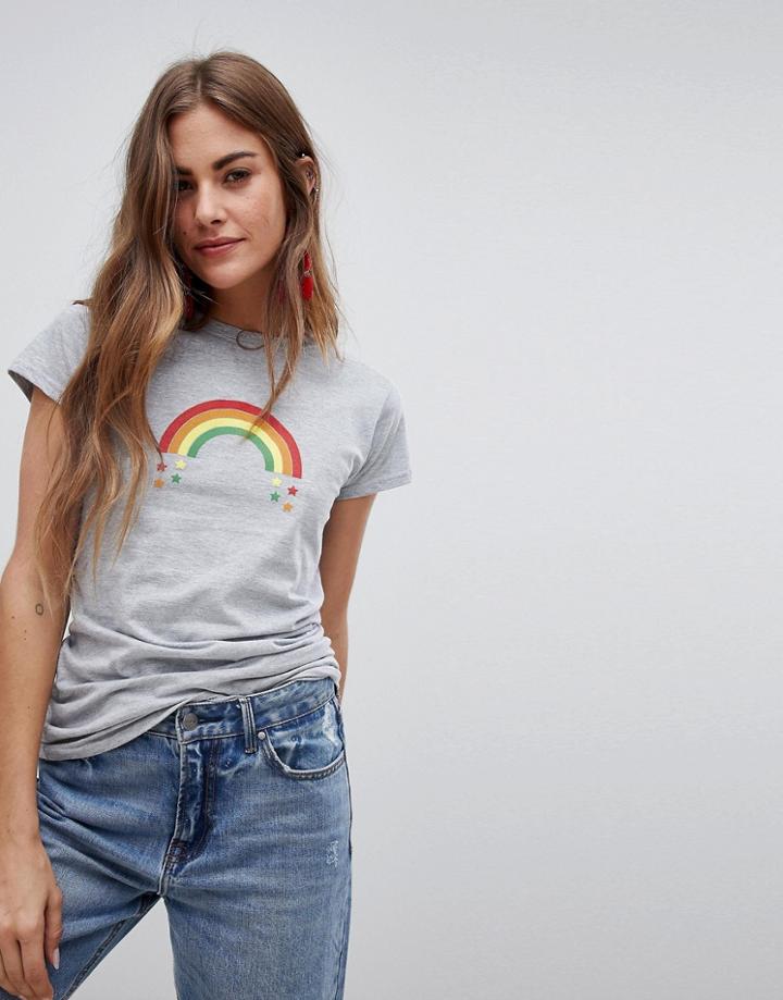 Heartbreak Rainbow T Shirt - Gray