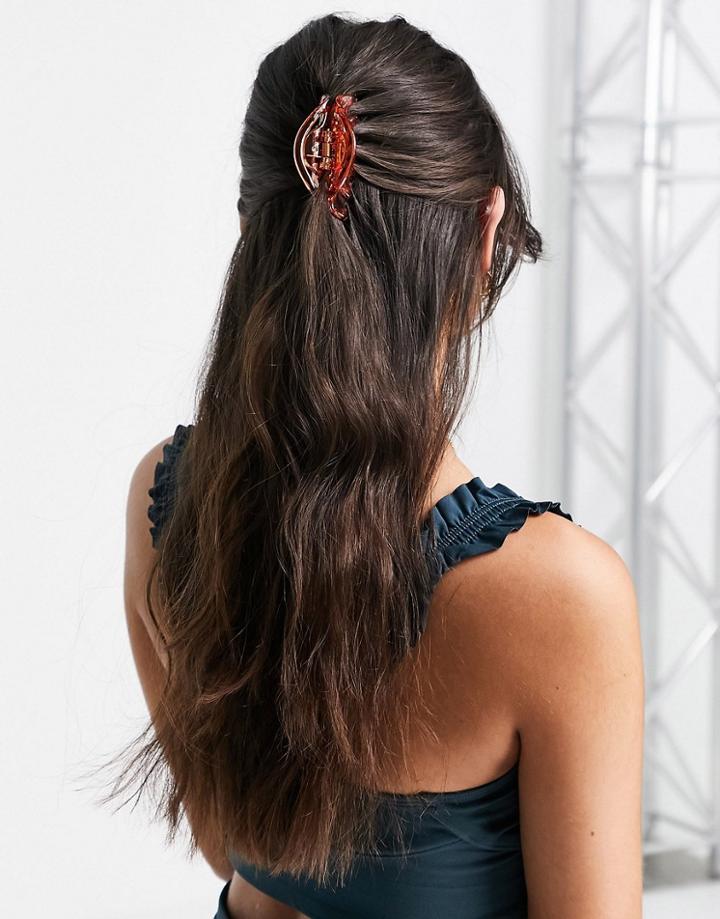 Pieces Hair Claw In Transparent Orange