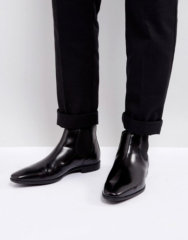 Kg Kurt Geiger Waldock Leather Chelsea Boots - Black