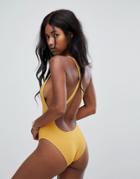 Zulu & Zephyr Rib Textured Swimsuit - Yellow