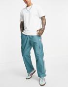 Adidas Originals Adicolor Three Stripe Cargo Pants In Emerald-green