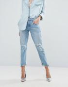 A-gold-e Isabel Slim Fit Boyfriend Jean With Rips - Blue