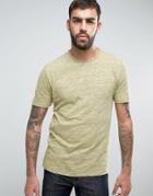 Only & Sons T-shirt With Raw Hem In Marl - Green