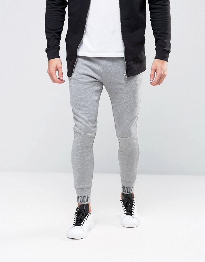 Jack & Jones Core Joggers With Logo Cuff Detail - Gray