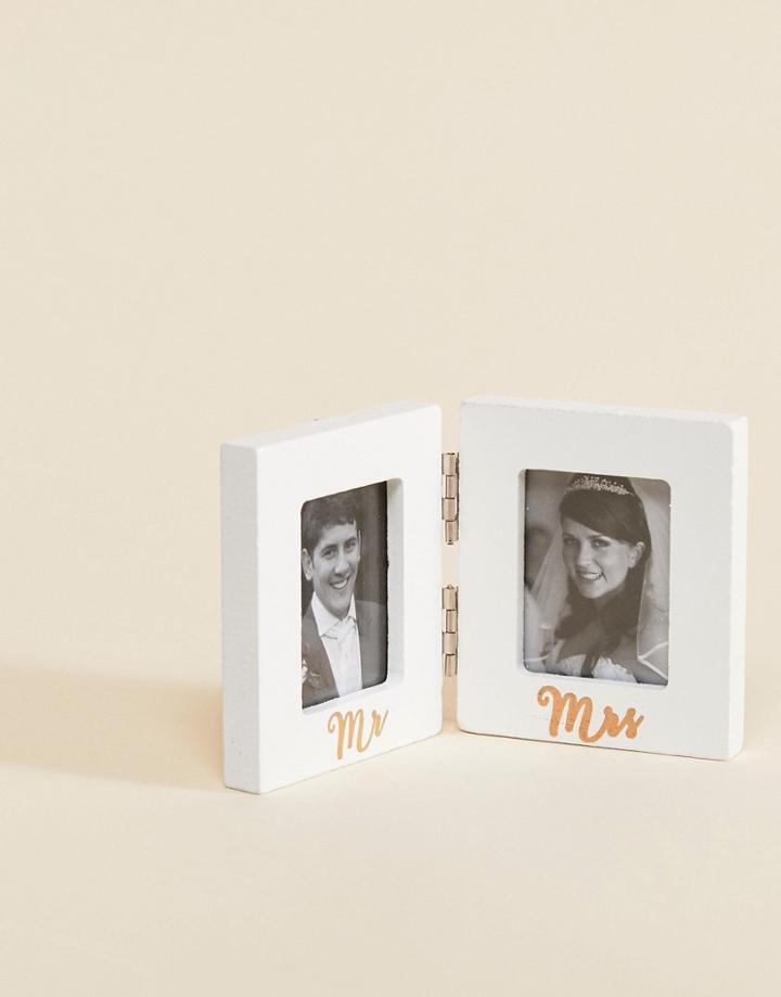 Sass & Belle Mr & Mrs Wedding Double Photo Frame - Multi