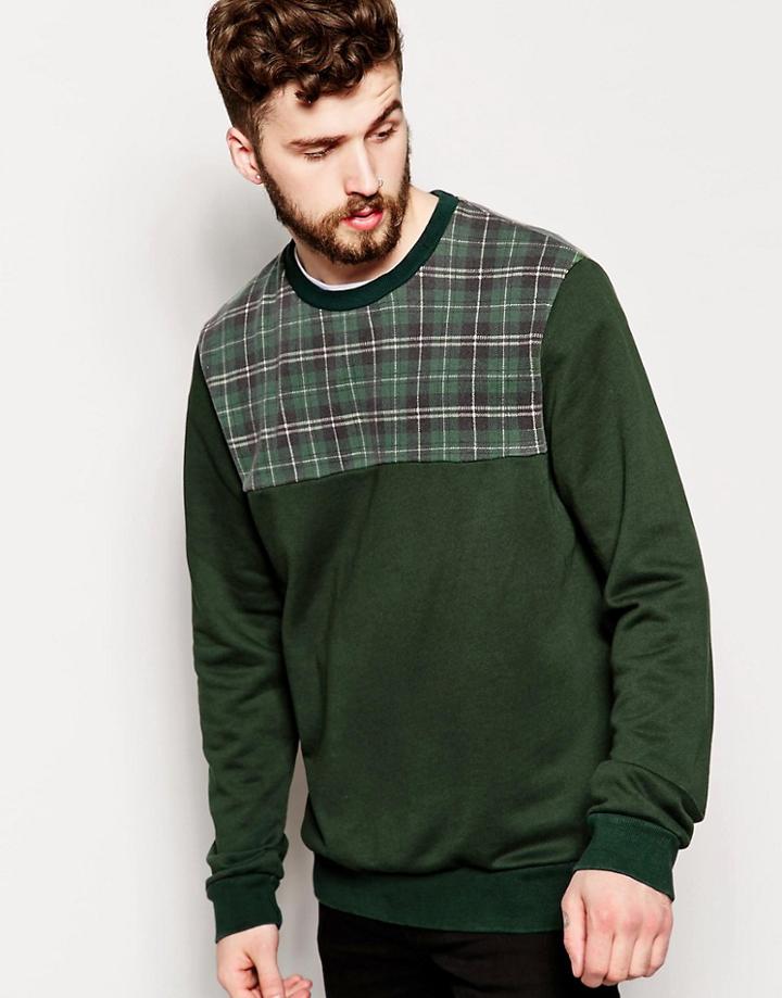 Zee Gee Why Crew Sweatshirt Bro Respect The Check Chest - Green