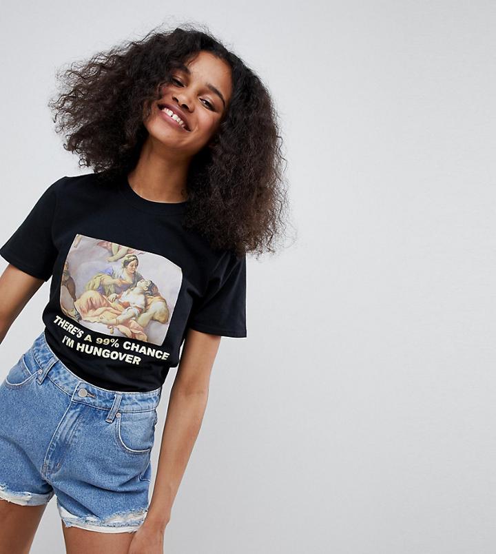 Adolescent Clothing T-shirt With Hungover Print & Graphic - Black