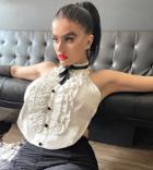 Labelrail X Sophia Hadjipanteli Frill Front Backless Shirt In White
