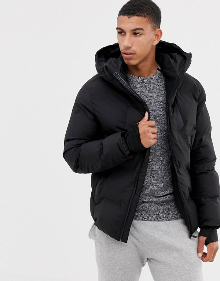 Jack & Jones Core Water Repellent Coat With Thinsulate Lining - Black